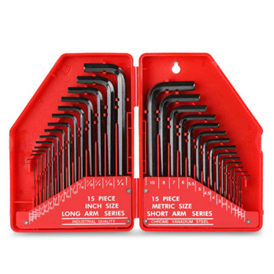 Hi-Spec Tools Hi-Spec 30Pc Metric Imperial Af Allen Hex Hexagon Wrench Key Set In Case from B&Q