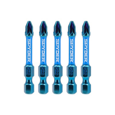 Spyder Mach-Blue Pz2 Impact Screwdriver Bits (L)50mmPack Of 5 from B&Q