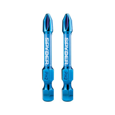 Spyder Mach-Blue Ph2 Impact Screwdriver Bits (L)50mmPack Of 2 from B&Q