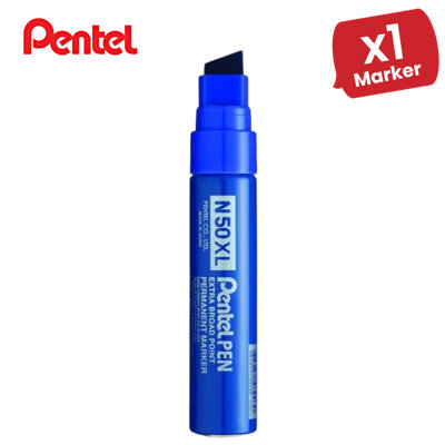 N50Xl Permanent Marker Extra Large Chisel TipSmudge ResistantBlue from B&Q