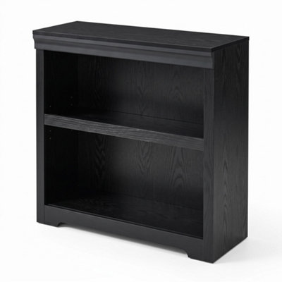  - 2 Tier Adjustable Bookshelf Freestanding Wooden Bookcase Storage Cabinet (W)90Cm (D)34Cm (H)76Cm