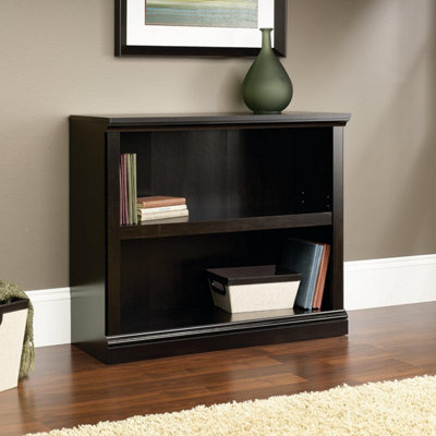  - 2 Tier Adjustable Bookshelf Freestanding Wooden Bookcase Storage Cabinet (W)90Cm (D)34Cm (H)76Cm
