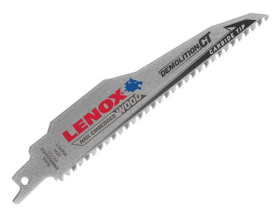 Lenox 1832118 656Rct Demolition Ct Reciprocating Saw Blade 150mm 6 Tpi Len1832118 from B&Q