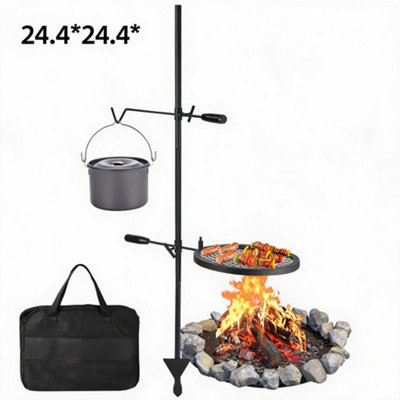  - Folding Campfire Grill Grate For Outdoor Bbq Alloy Steel Mesh With Legs And Carry Bag