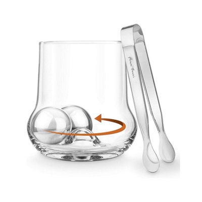 Original Products Final Touch Rock Roller Whiskey Glass & Ice Chillings Balls With Tong Set from B&Q