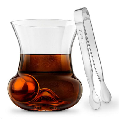CKB LTD Final Touch 450Ml Spirit Roller Glass With Steel Chilling Ball & Tongs Roller from B&Q