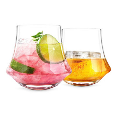 Original Products Final Touch Revolve Spirit Glasses 400Ml Set Of 2 Clear from B&Q