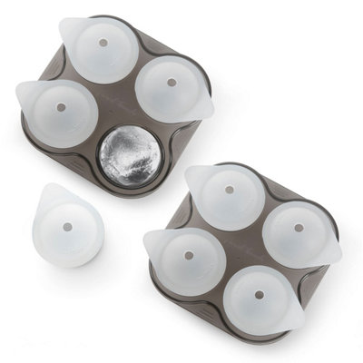 CKB Ltd 1.5" Ice Ball Tray Set Of 2 Slow-Melting Spheres For WhiskyVodka And Other Spirits Large To Medium Glasses from B&Q