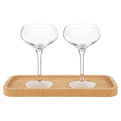 Original Products Final Touch Set Of 2 Espresso Glasses 300Ml With Cork Tray from B&Q