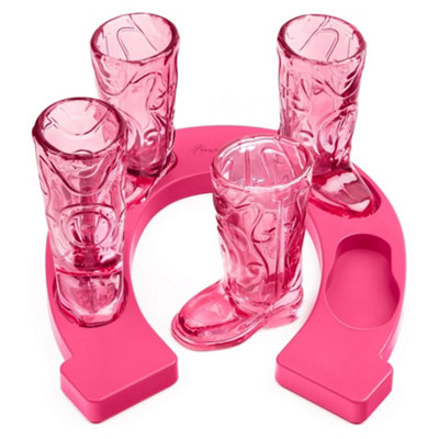 Original Products Final Touch Horseshoe Boot Shot Glass SetPink from B&Q