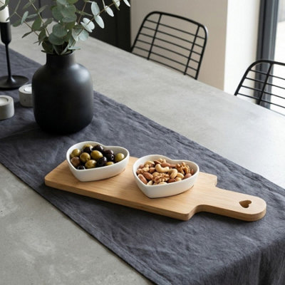 Garden Greatness Duo Wooden Heart Tapas Serving Tray from B&Q