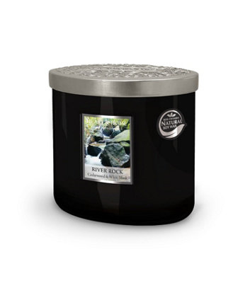 Heart and Home Heart & Home River Rock Twin Wick Ellipse Soy Candle40 Hours Burn from B&Q