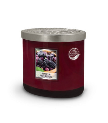 Heart and Home Heart & Home Simply Mulberry Twin Wick Ellipse Soy Candle40 Hours Burn from B&Q