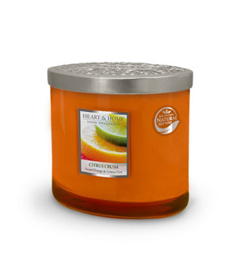 Heart and Home Heart & Home Citrus Crush  Twin Wick Ellipse Soy Candle40 Hours Burn from B&Q