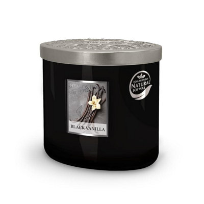 Heart and Home Heart & Home Black Vanilla Twin Wick Ellipse Soy Candle40 Hours Burn from B&Q