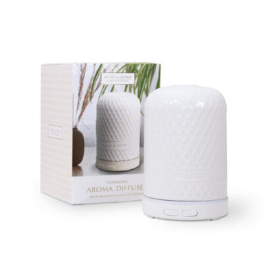 Heart And Home Elecric Essential Oil Aroma Diffuser - Textured Design Usb Led Light And Dual Mist Settings