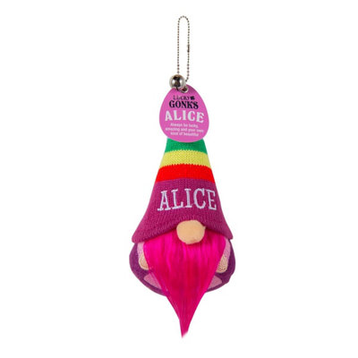 History & Heraldry Pre-Personalised Lucky Gonk Mascot Keyring For Bag Or BackpackAlice136 Names And Themes Available from B&Q