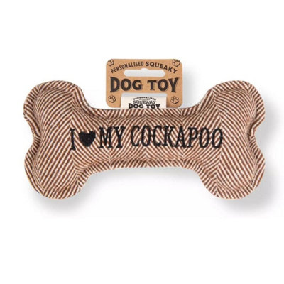 B&Q -  Pre Personalised Squeaky Bone Dog Toy  I Love My Cockapoo