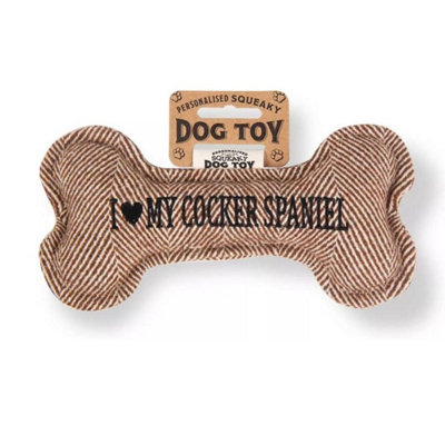 History & Heraldry Pre Personalised Squeaky Bone Dog Toy  I Love My Cocker Spaniel from B&Q
