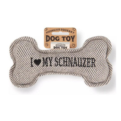 B&Q -  Pre Personalised Squeaky Bone Dog Toy  I Love My Schnauzer