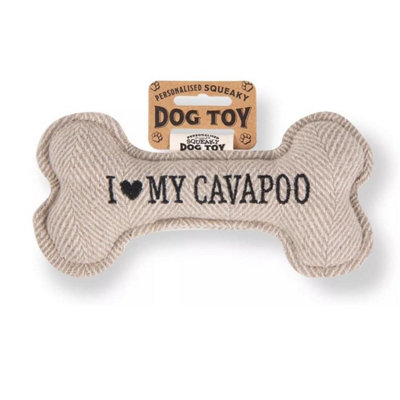 B&Q -  Pre Personalised Squeaky Bone Dog Toy  I Love My Cavapoo