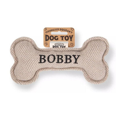 History & Heraldry Pre Personalised Squeaky Bone Dog   Bobby from B&Q
