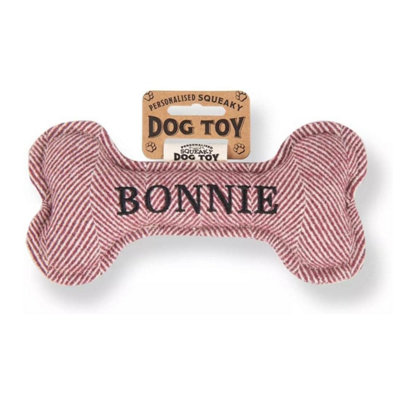 History & Heraldry Pre Personalised Squeaky Bone Dog Toy  Bonnie from B&Q