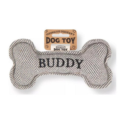 History & Heraldry Pre Personalised Squeaky Bone Dog   Buddy from B&Q