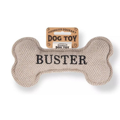 History & Heraldry Pre Personalised Squeaky Bone Dog Toy  Buster from B&Q