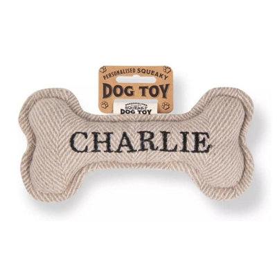 History & Heraldry Pre Personalised Squeaky Bone Dog Toy from B&Q