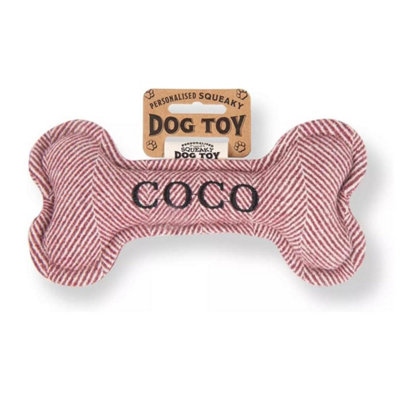 B&Q -  Pre Personalised Squeaky Bone Dog Toy  Coco