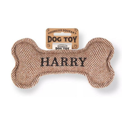 History & Heraldry Pre Personalised Squeaky Bone Dog   Harry from B&Q