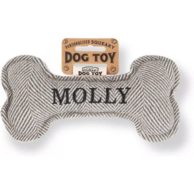 History & Heraldry Pre Personalised Squeaky Bone Dog Toy  Molly from B&Q