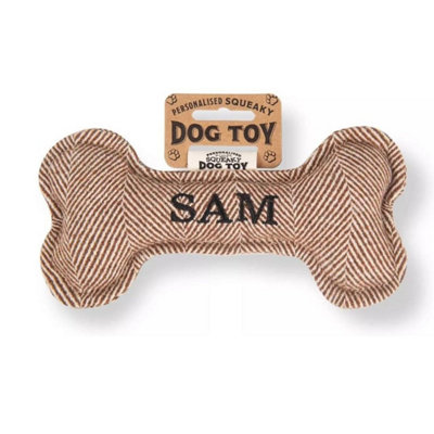 History & Heraldry Pre Personalised Squeaky Bone Dog   Sam from B&Q