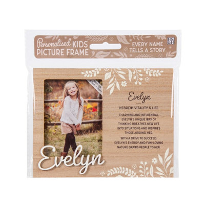 B&Q -  Pre-Personalised Picture Frame With Child's Name And MeaningEvelynFor 8.5 X 11Cm PhotoOver 90 Titles Available