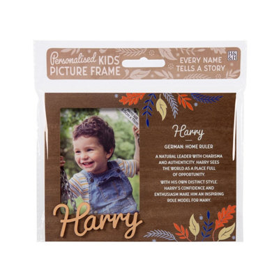 B&Q -  Pre-Personalised Picture Frame With Child's Name And MeaningHarryFor 8.5 X 11Cm PhotoOver 90 Titles Available