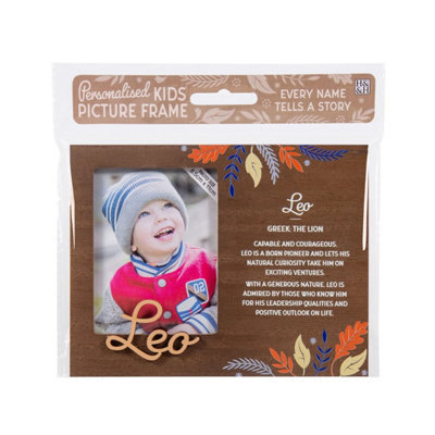 B&Q -  Pre-Personalised Picture Frame With Child's Name And MeaningLeoFor 8.5 X 11Cm PhotoOver 90 Titles Available