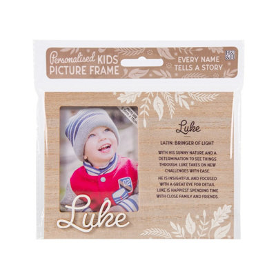History & Heraldry Unisex Brown Pre-Personalised Child's Picture Frame - Luke - Over 90 Titles In - Image 3