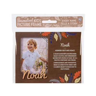 B&Q -  Pre-Personalised Picture Frame With Child's Name And MeaningNoahFor 8.5 X 11Cm PhotoOver 90 Titles Available