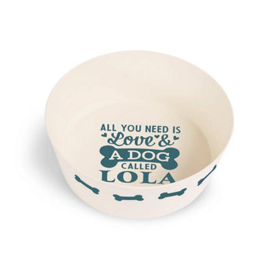 History & Heraldry Pre-Personalised Dog Bowl Featuring Popular NamesBreeds And CaptionsLolaOver 60 Titles AvailableRecycled Material from B&Q