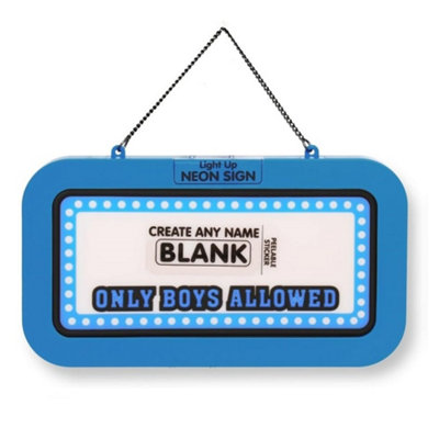 History & Heraldry Light Up Neon Name SignOnly Boys Allowed (Blank) from B&Q