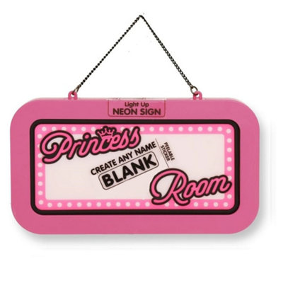 History & Heraldry Light Up Neon Name SignPrincess (Blank) from B&Q