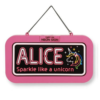 History & Heraldry Light Up Neon Name SignAlice from B&Q