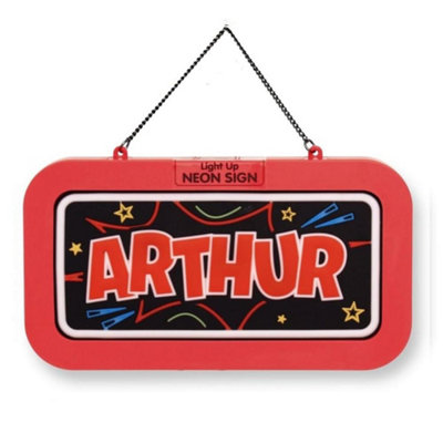 History & Heraldry Light Up Neon Name Sign - Arthur Size 3