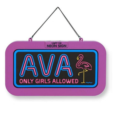 History & Heraldry Light Up Neon Name Sign - Ava Size 3