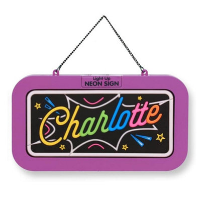 History & Heraldry Light Up Neon Name SignCharlotte from B&Q