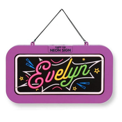 History & Heraldry Light Up Neon Name SignEvelyn from B&Q