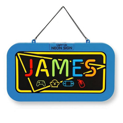 History & Heraldry Light Up Neon Name Sign - James Size 3