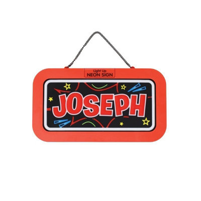 History & Heraldry Light Up Neon Name SignJoseph from B&Q