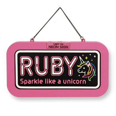 History & Heraldry Light Up Neon Name Sign - Ruby Size 3